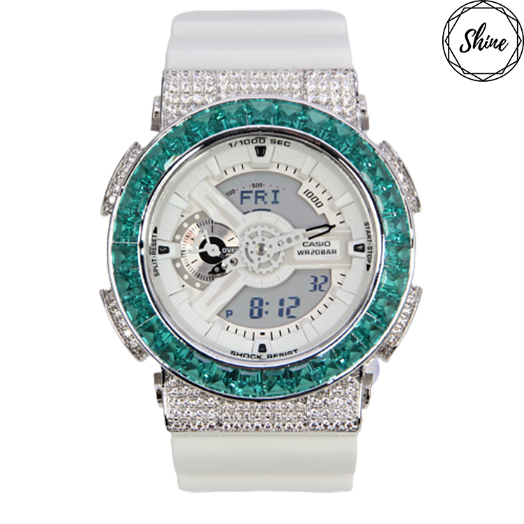 [限量] GA-110MW-7A 銀色碧藍圈全套