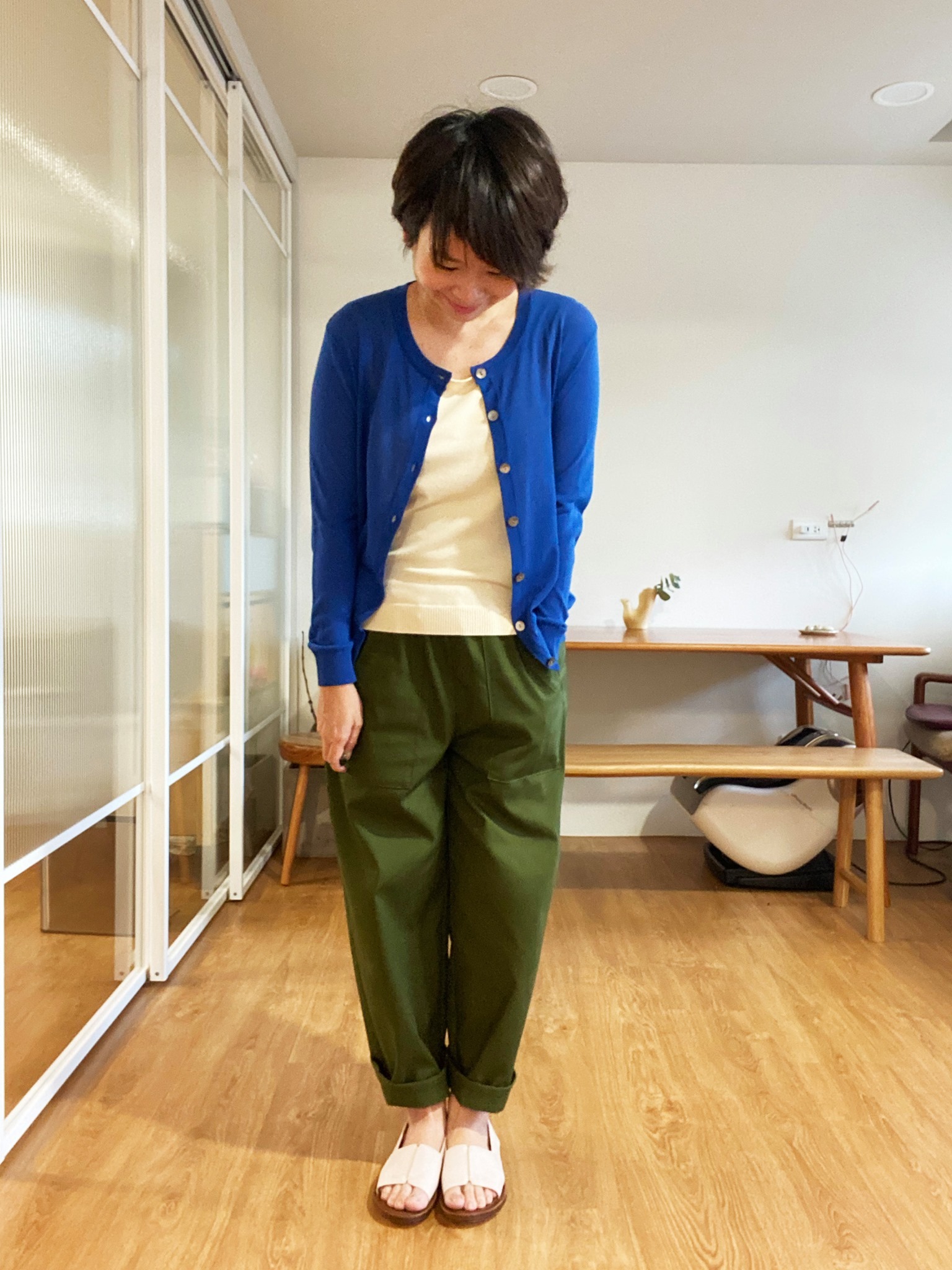 隨安針織軟紋外套-琉璃