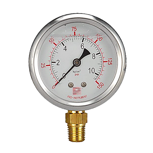 半白鐵充油-直立式壓力計