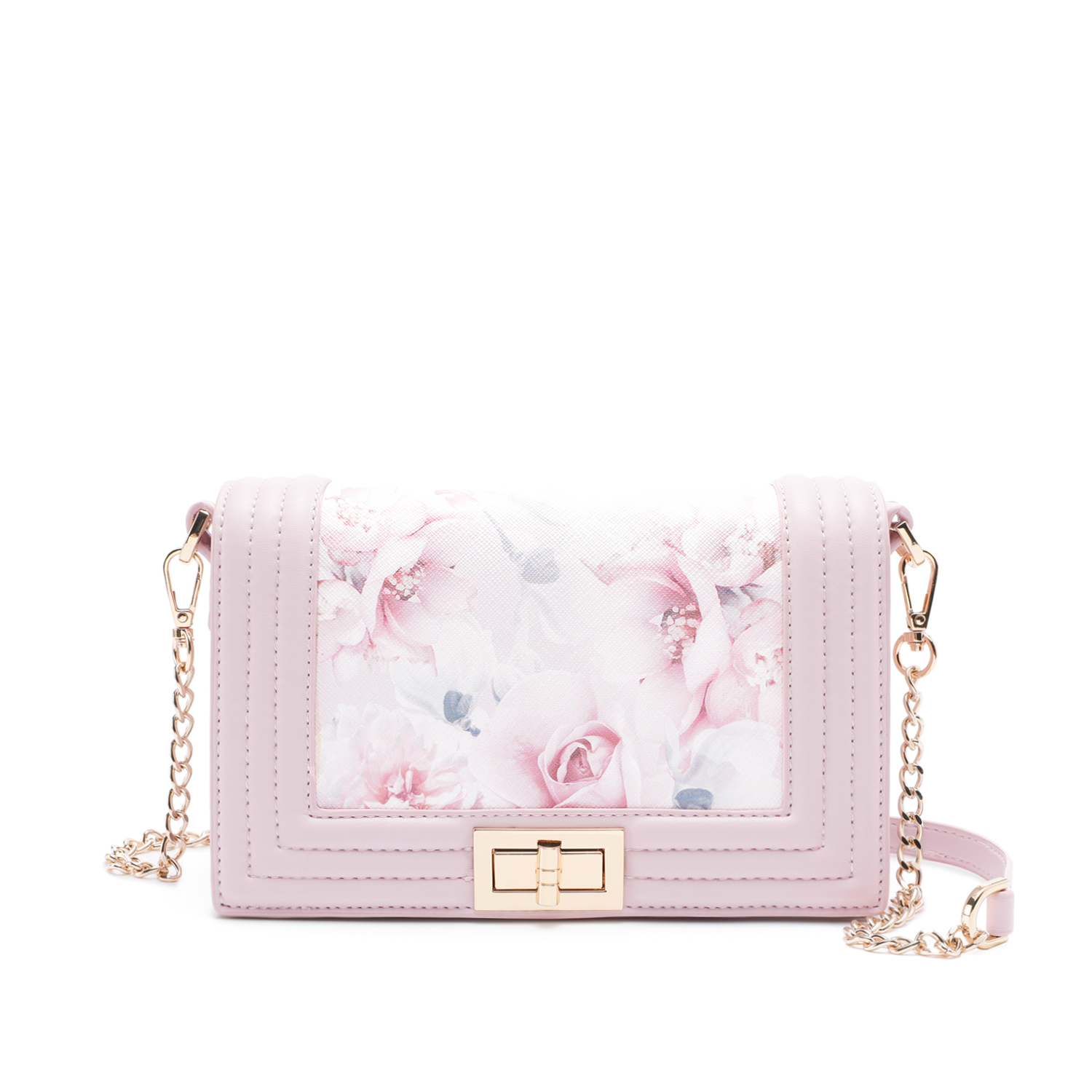 Quilted Floral Print Shoulder Bag