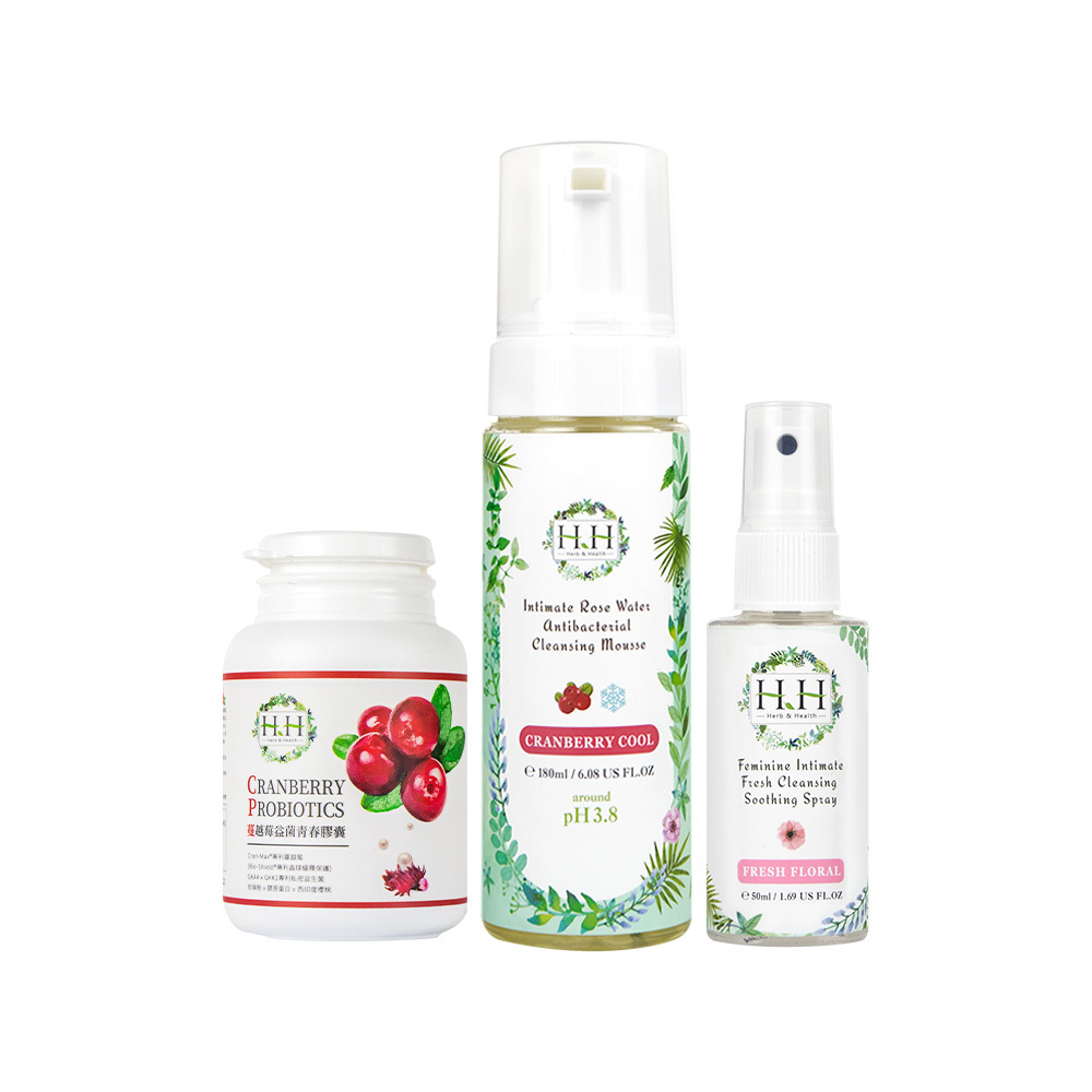 HH Cleaning Mousse + Soothing Spray + Cranberry Probiotic