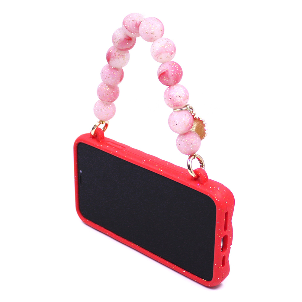 Candies iPhone 11 Pro - 幻彩水晶手提晚宴包(紅)(附聖誕手鏈)