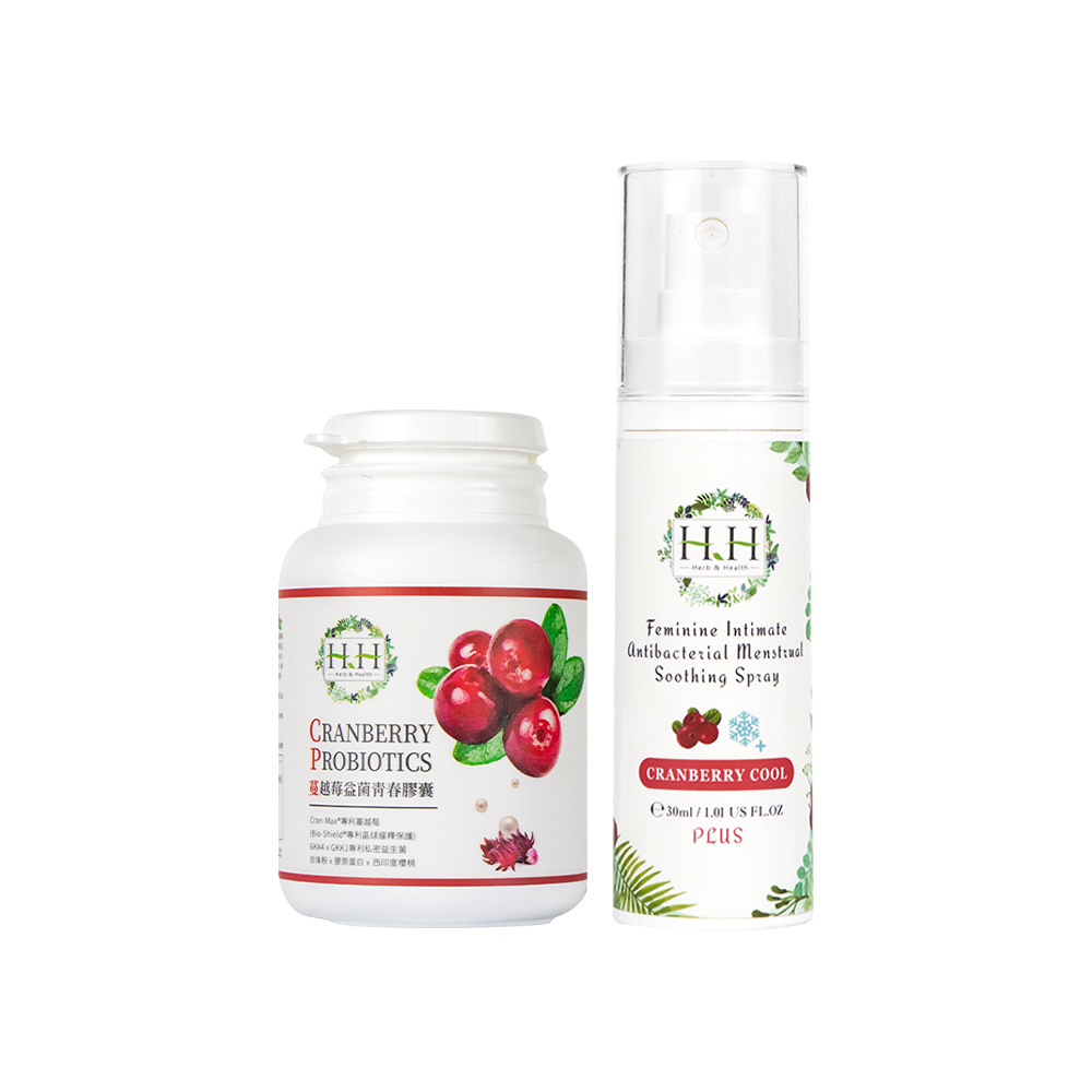 HH Cranberry Probiotic(60 Tablet) + Cranberry Cool Spray(30ml)
