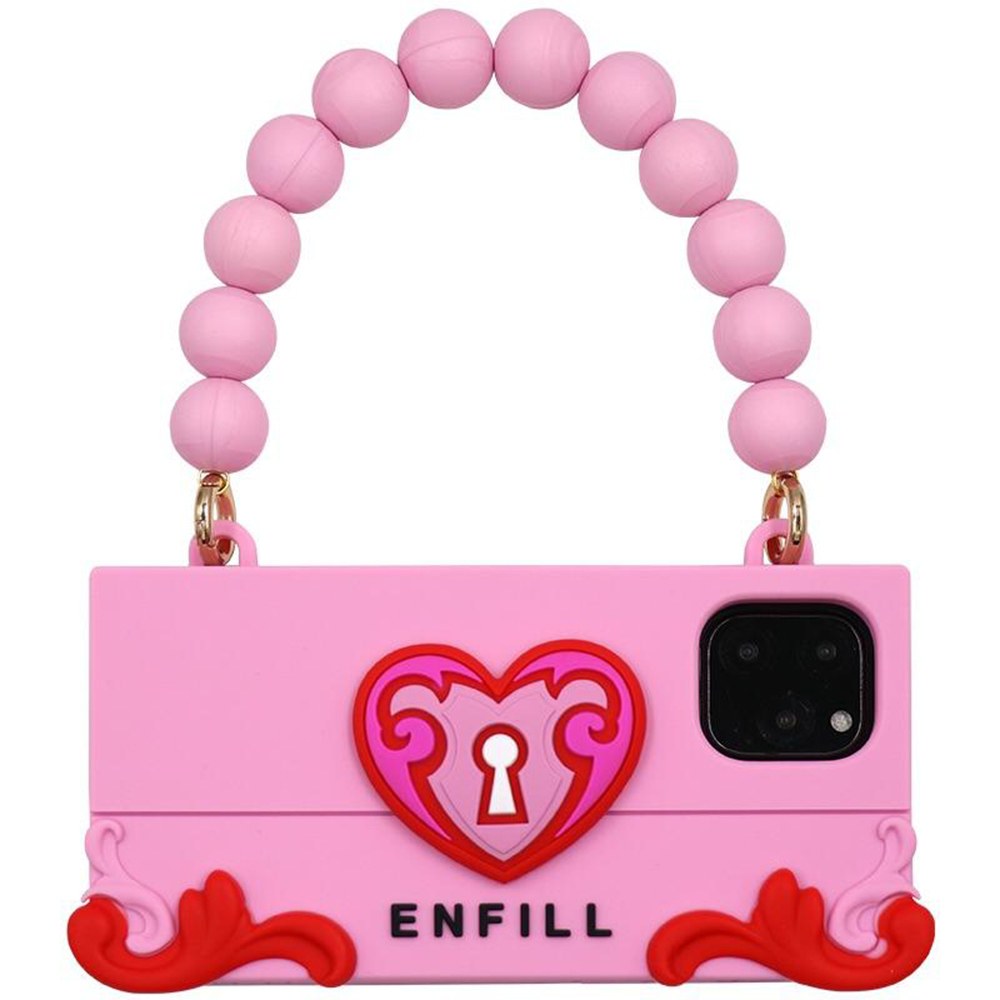 Candies iPhone 11 Pro - 心之鎖手提晚宴包(粉)