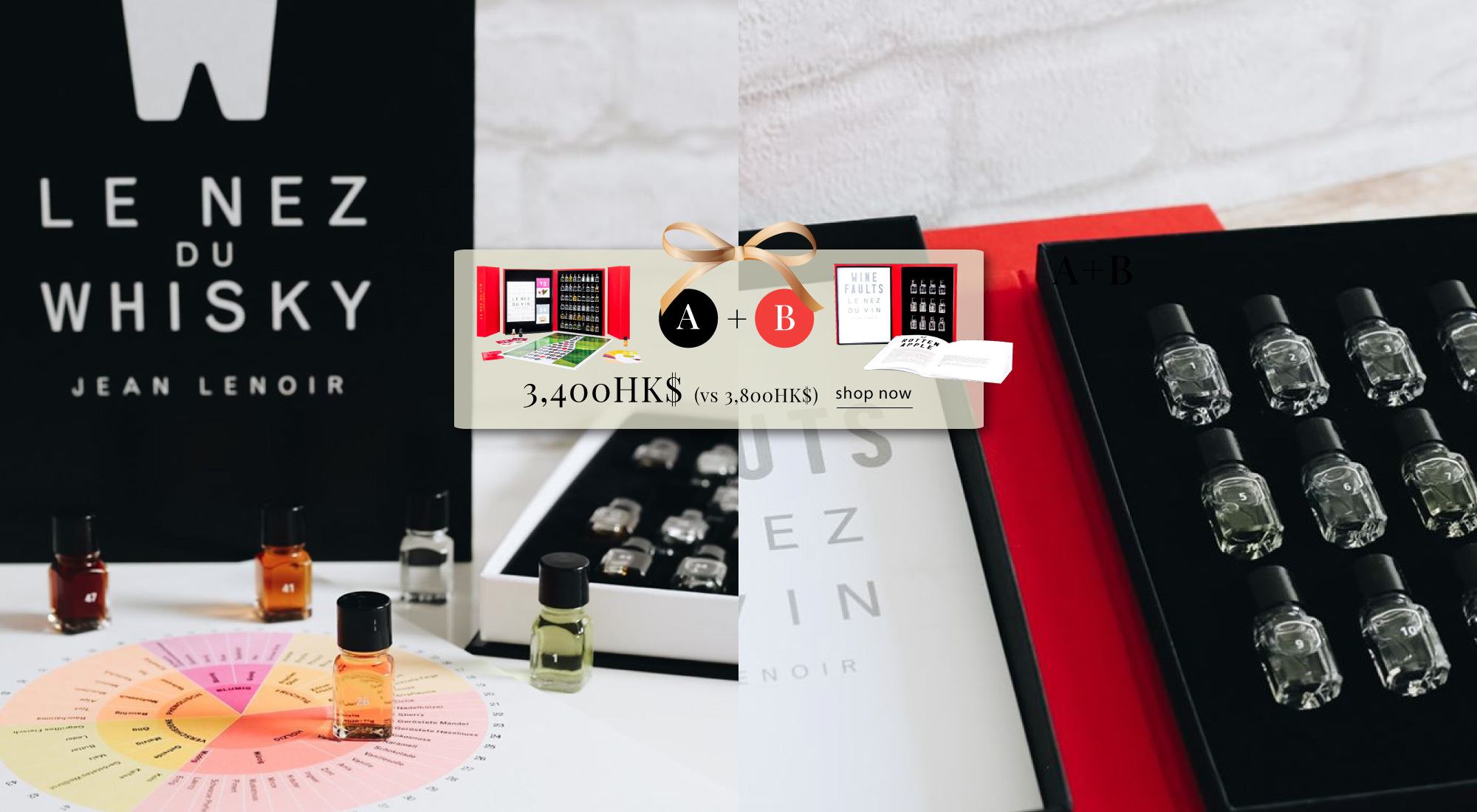 For Father's June until late July, Special set offer on Le Nez du Vin wine or whisky aromas learning kits!