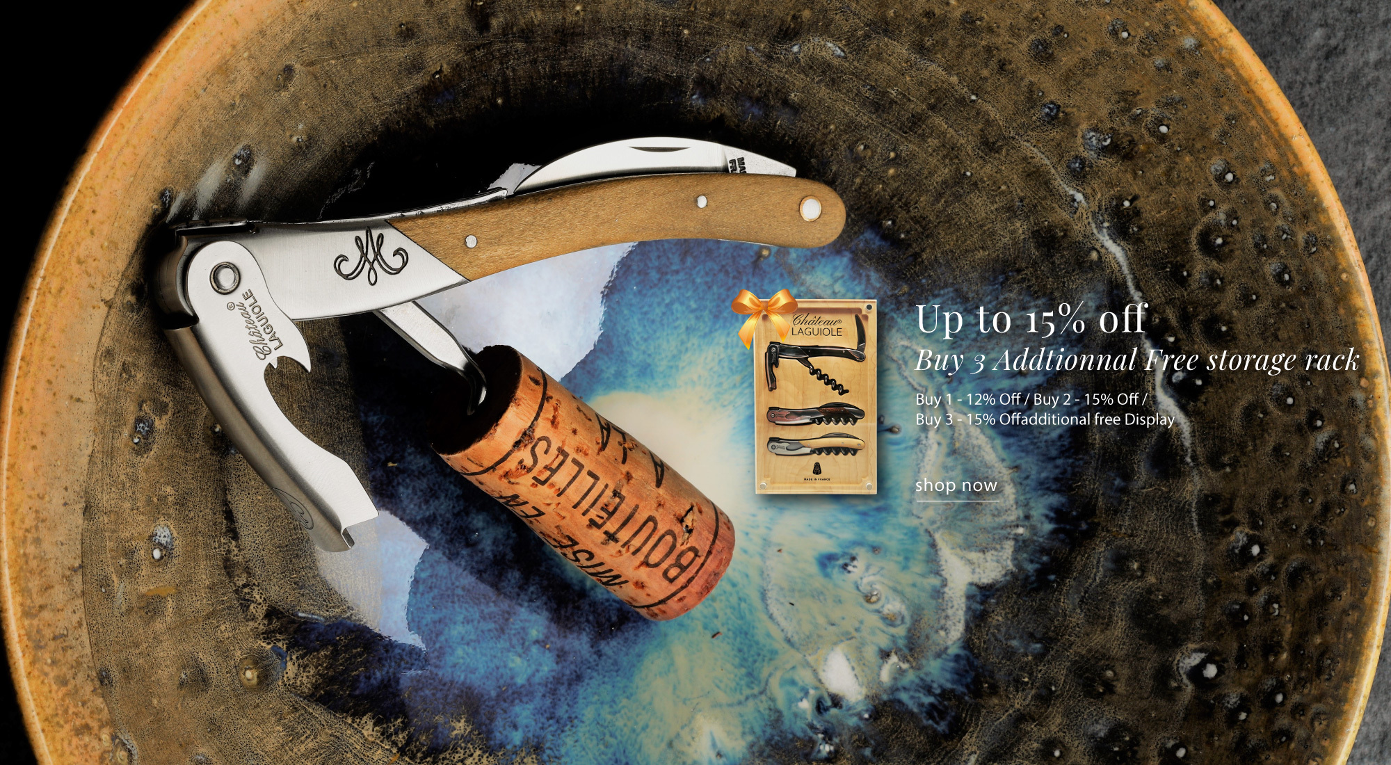 Chateau Laguiole Festival for Father's day! Up to 15% off + free display for 3 corkscrews purchased
