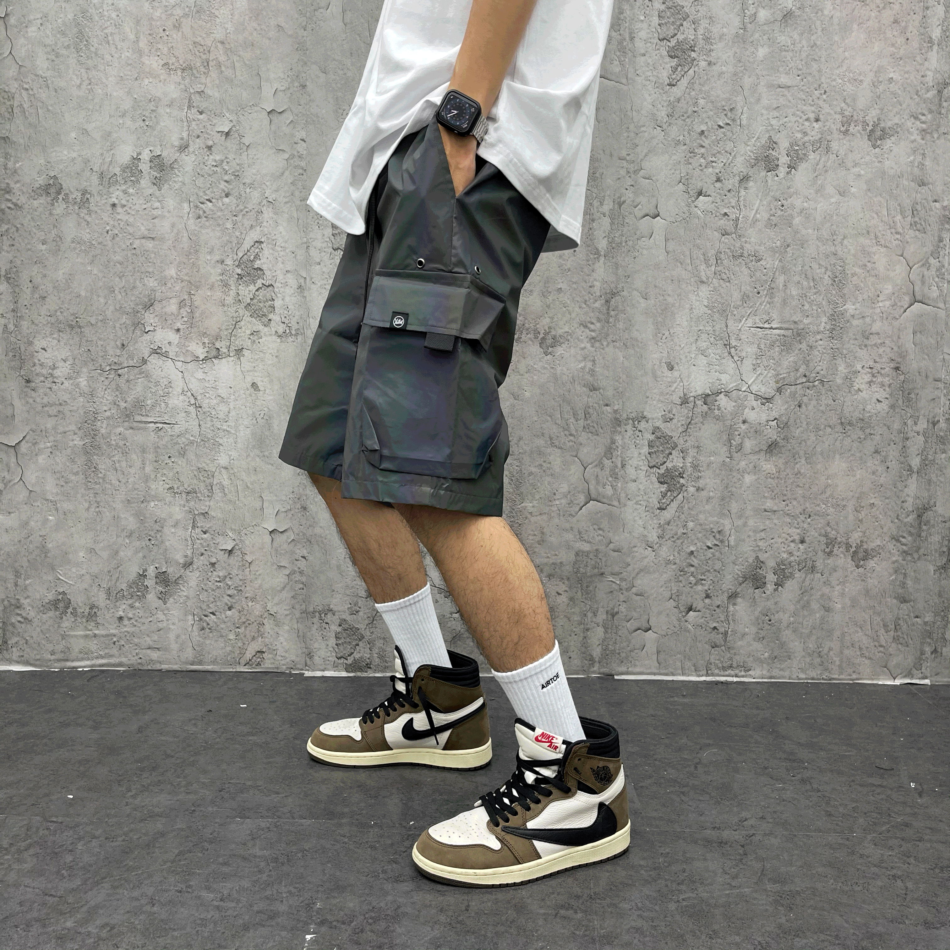 XCTRL 炫彩反光工裝短褲