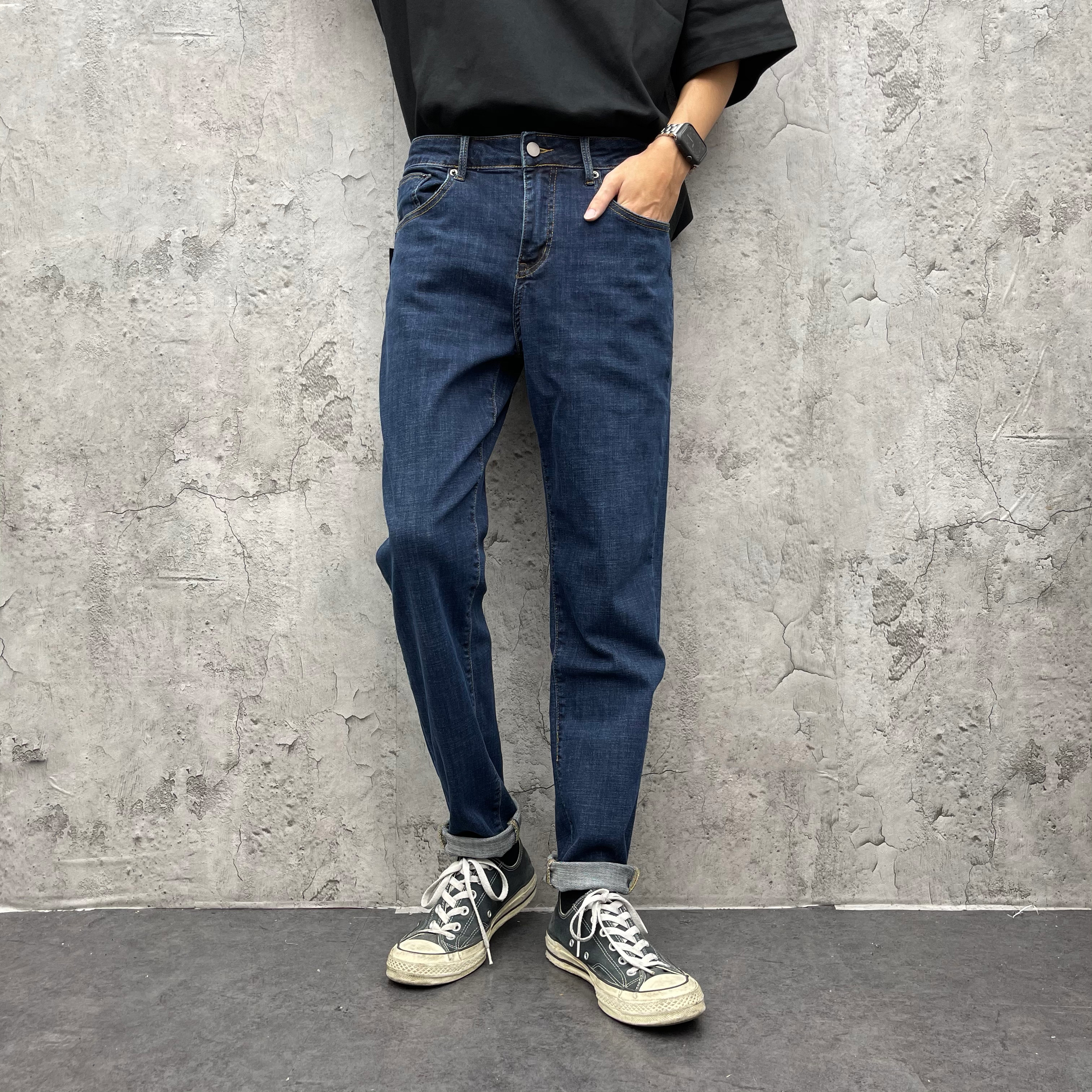 XCTRL 彈性修身原色牛仔褲-藍