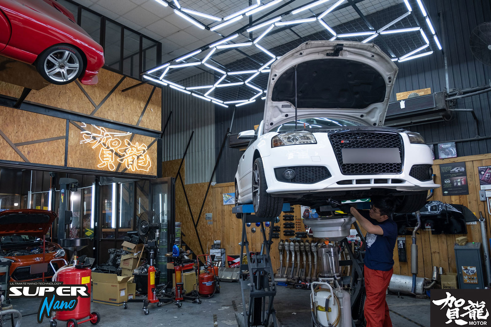 Audi s3  賀龍 汽車 super ester plus motor oil 5w40 偈油 機油 換油 引擎修復 super nano