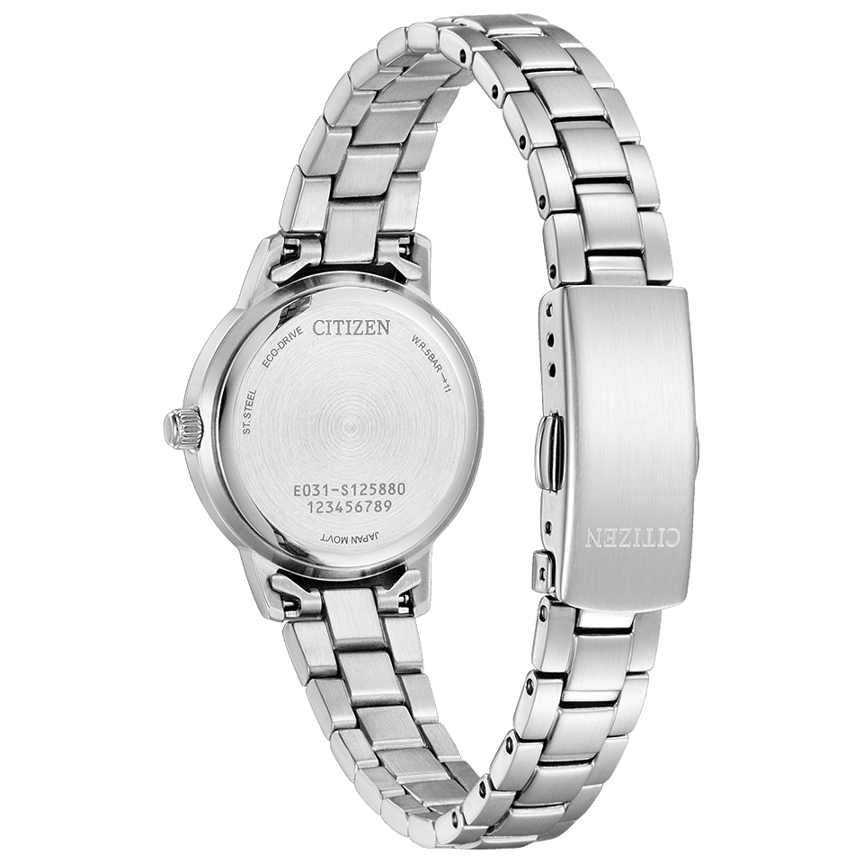 萬年鐘錶 - Citizen 星辰錶    經典簡約光動能女錶  EM0930-58L 錶徑 27MM