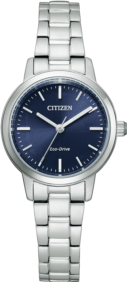 萬年鐘錶 - Citizen 星辰錶    經典簡約光動能女錶  EM0930-58L 錶徑 27MM