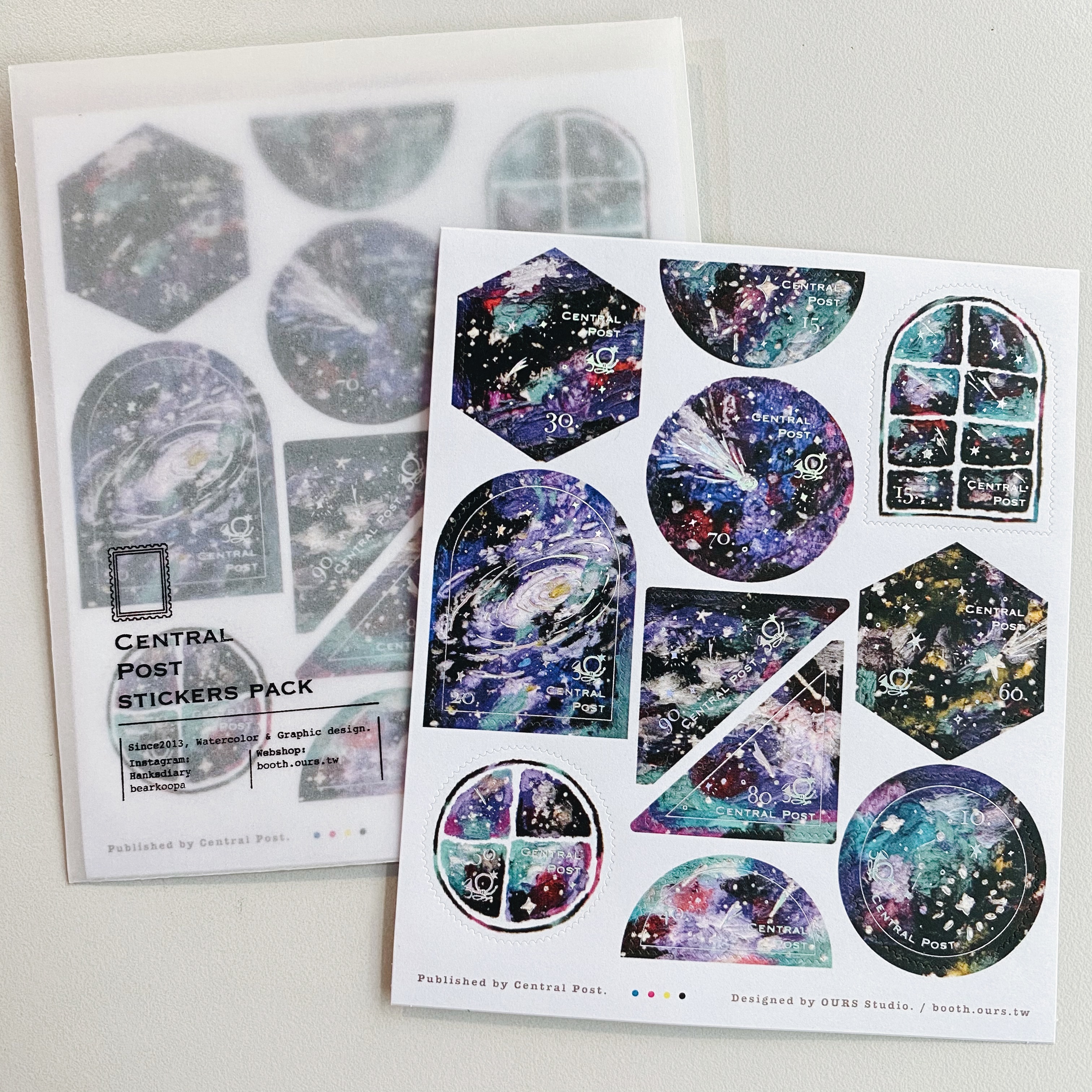 OURS森林好朋友 深邃星空 郵票貼紙