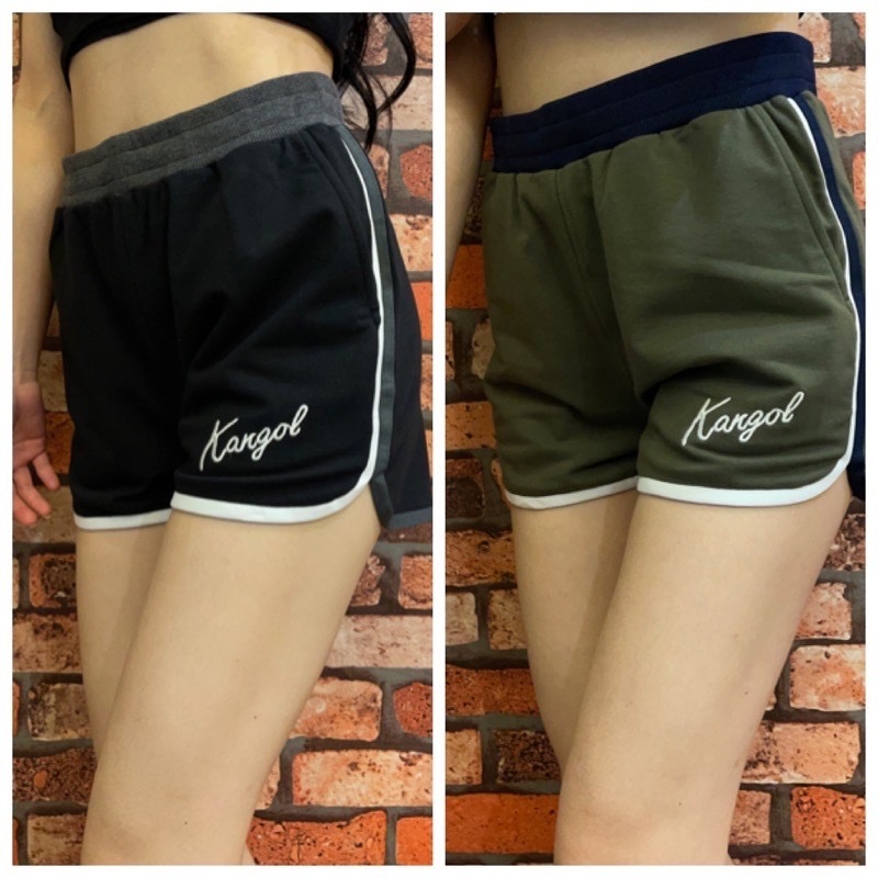 Kangol 袋鼠 側邊電繡草寫字母 女款 棉褲 短褲