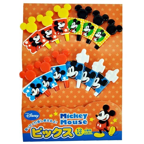 日本米奇造型 12入竹籤組 食物叉/水果插