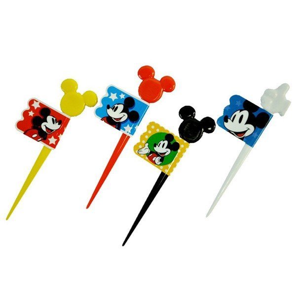 日本米奇造型 12入竹籤組 食物叉/水果插