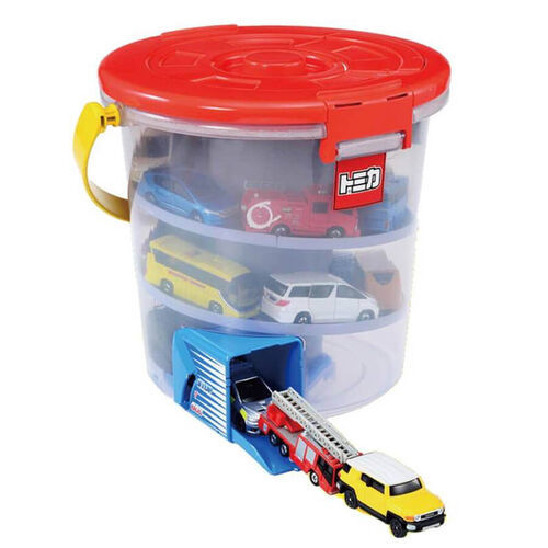 TAKARA TOMY Tomica 螺旋形跑道軌道收藏籃 滑行收納桶