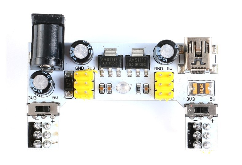 麵包板專用電源模組 雙路5V/3.3V(相容Arduino)