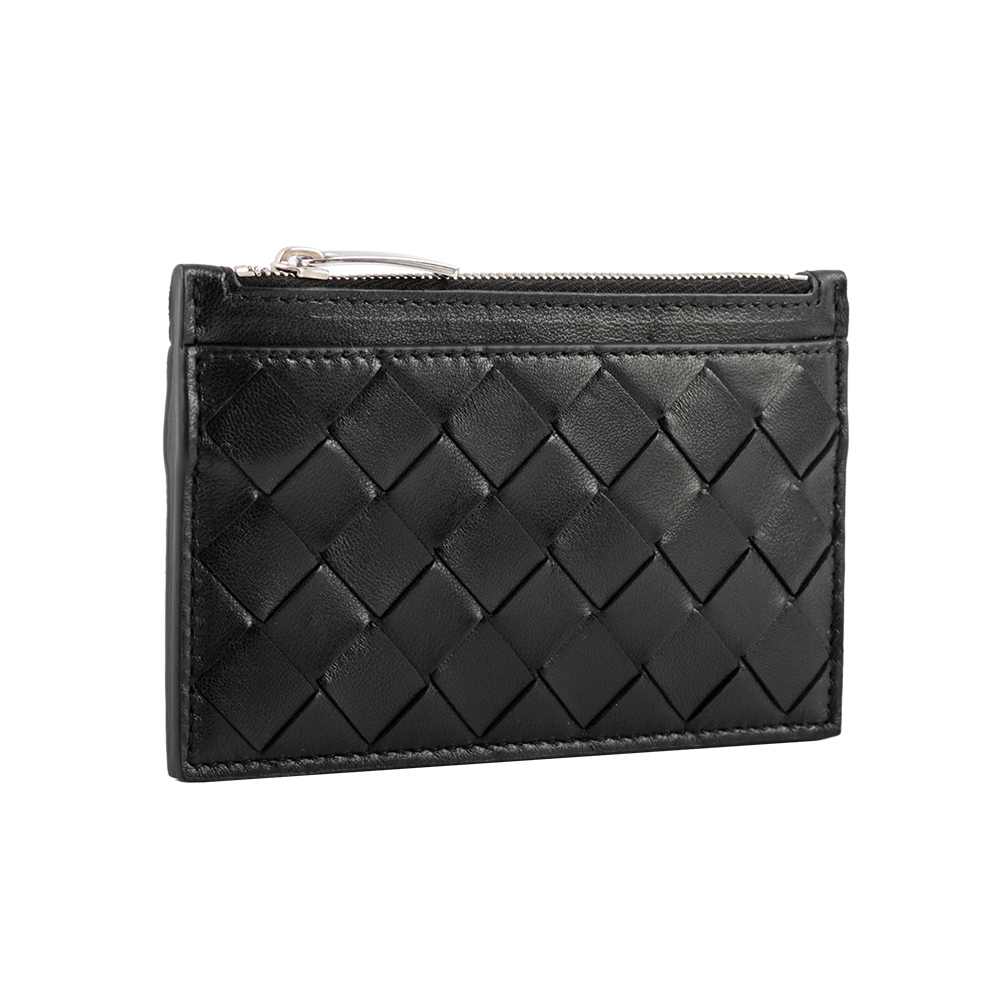 【BOTTEGA VENETA】新款編織附鑰匙圈拉鍊卡夾/零錢包