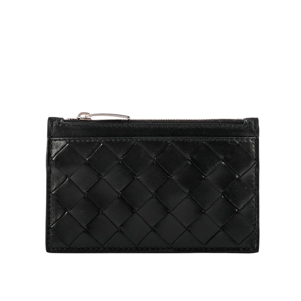 【BOTTEGA VENETA】新款編織附鑰匙圈拉鍊卡夾/零錢包
