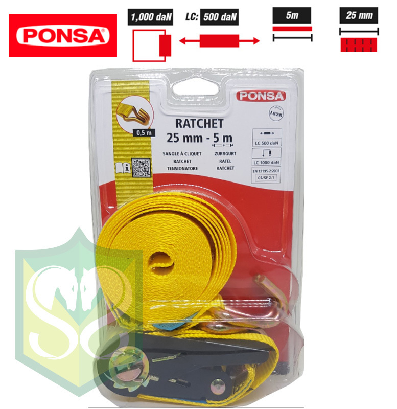 PONSA RATCHET Tie Down Strap  西班牙 拉緊帶 (25mm)