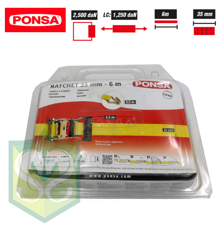 PONSA RATCHET Tie Down Strap  西班牙 拉緊帶 (35mm)