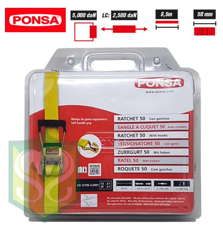 PONSA RATCHET Tie Down Strap  西班牙 拉緊帶 (50mm)
