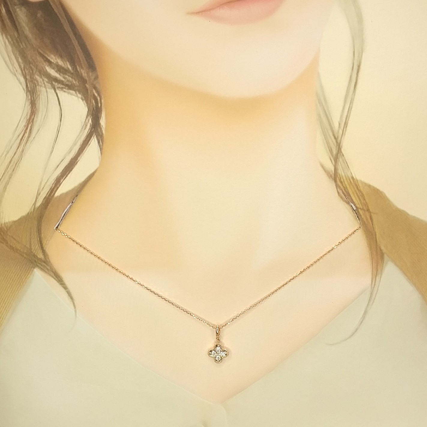 18K Rose Gold 0.19ct Diamond Pendant