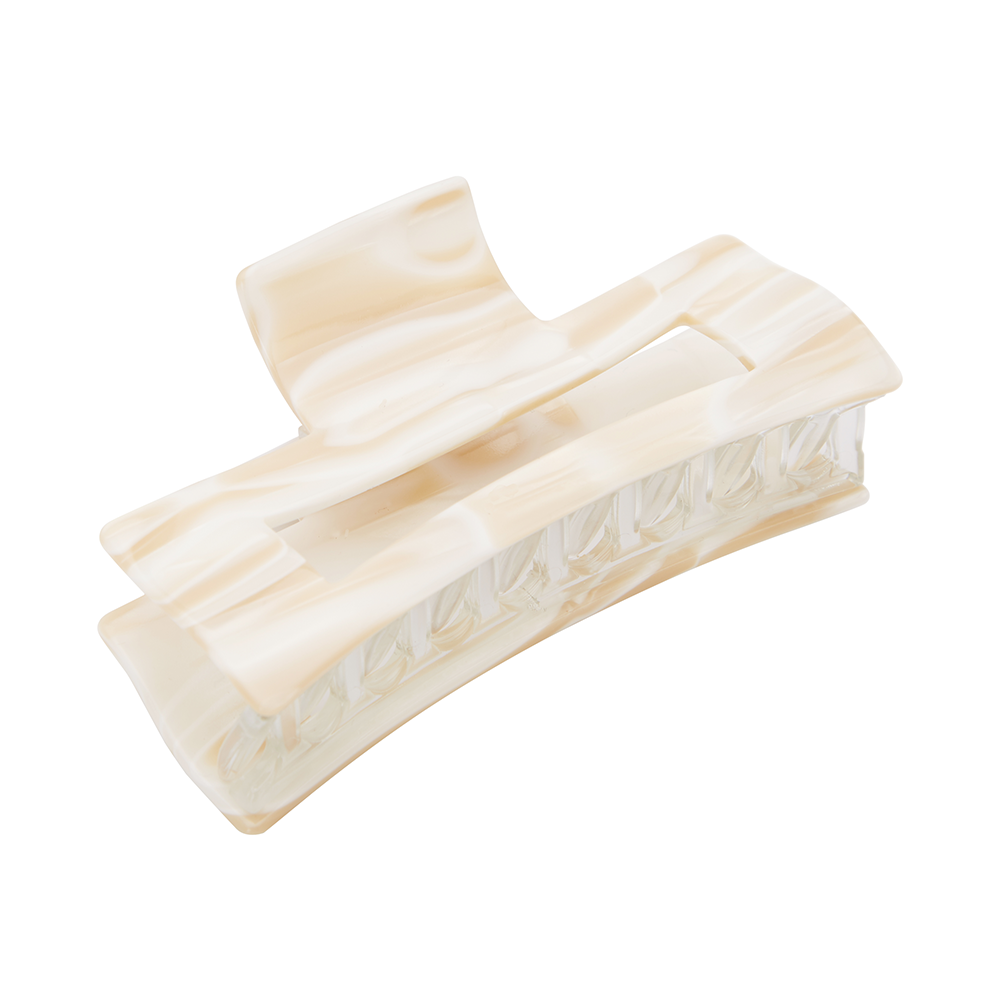 FRANCE LUXE 長方形簍空大抓夾〈象牙白〉