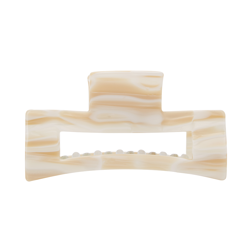 FRANCE LUXE 長方形簍空大抓夾〈象牙白〉