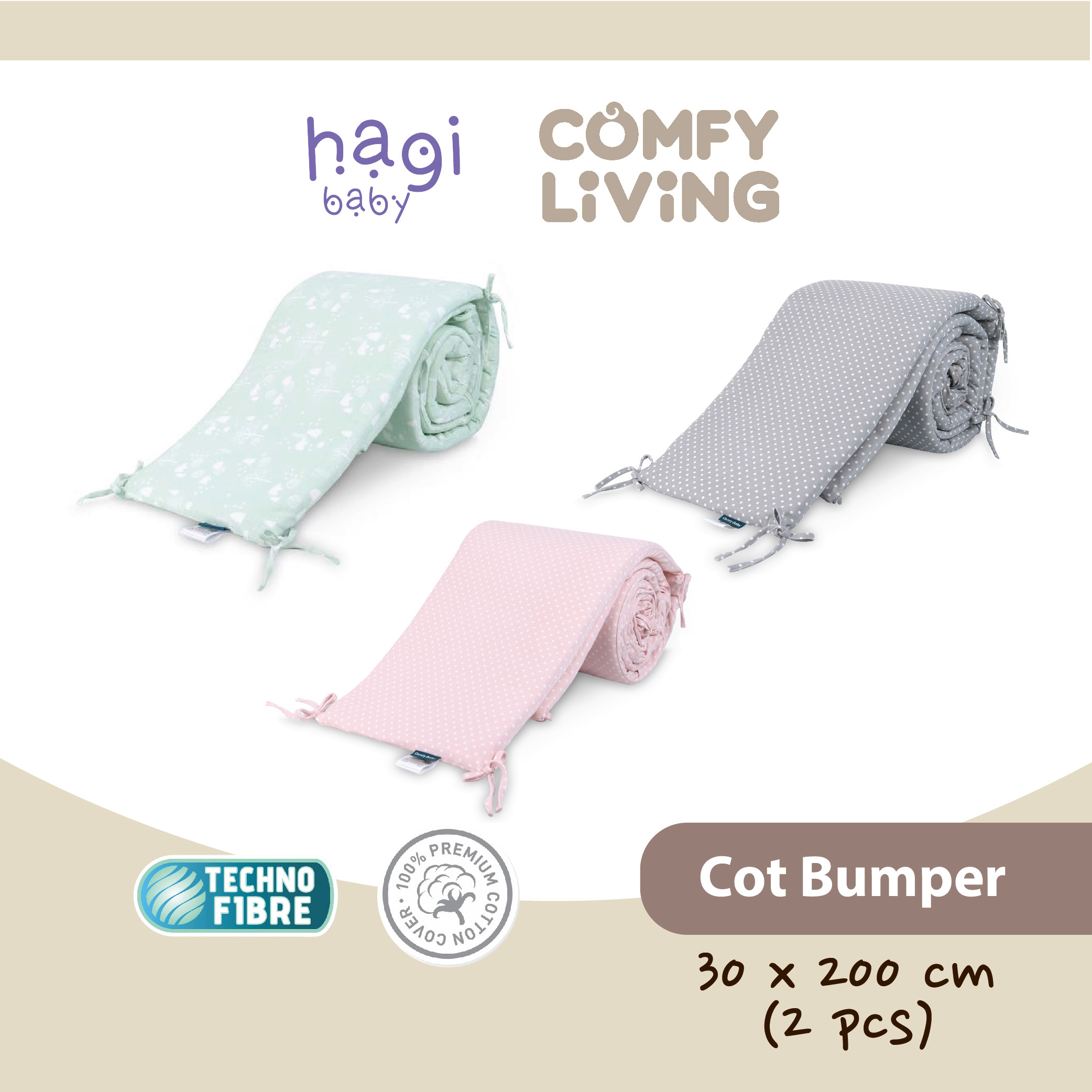 Comfy Living Baby Cot Bumper