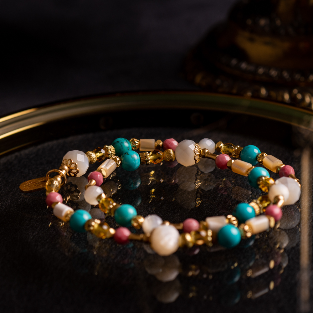 謎樣國度 ｜螺貝綠松石雙圈手鍊 C1365