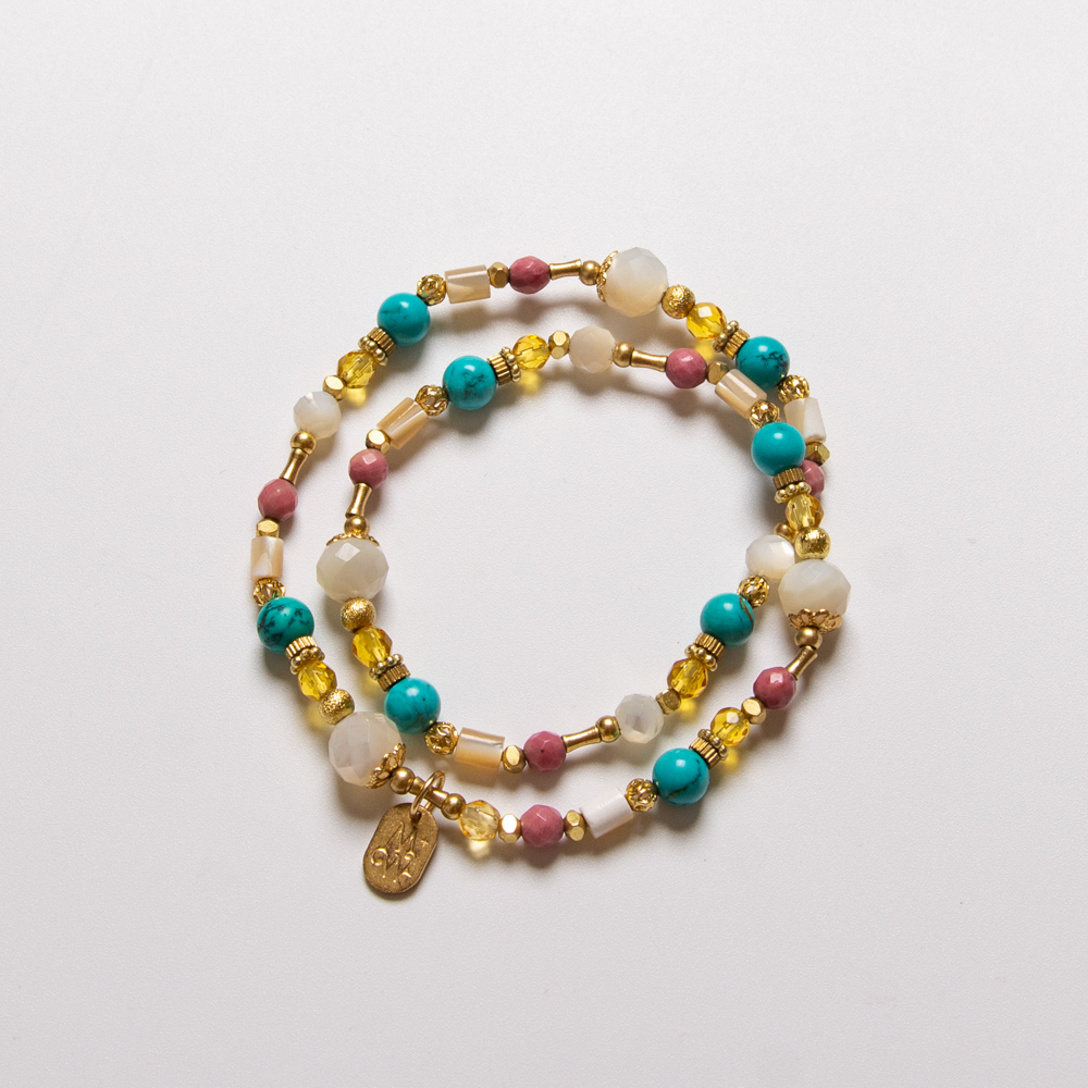 謎樣國度 ｜螺貝綠松石雙圈手鍊 C1365