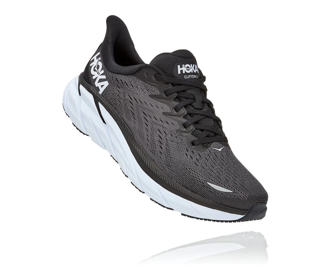 hoka one one clifton 6 black white