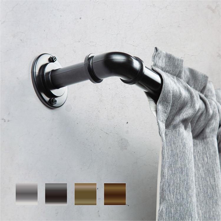 25.4mm│工業風水管造型│伸縮窗簾桿架│3尺寸│4色