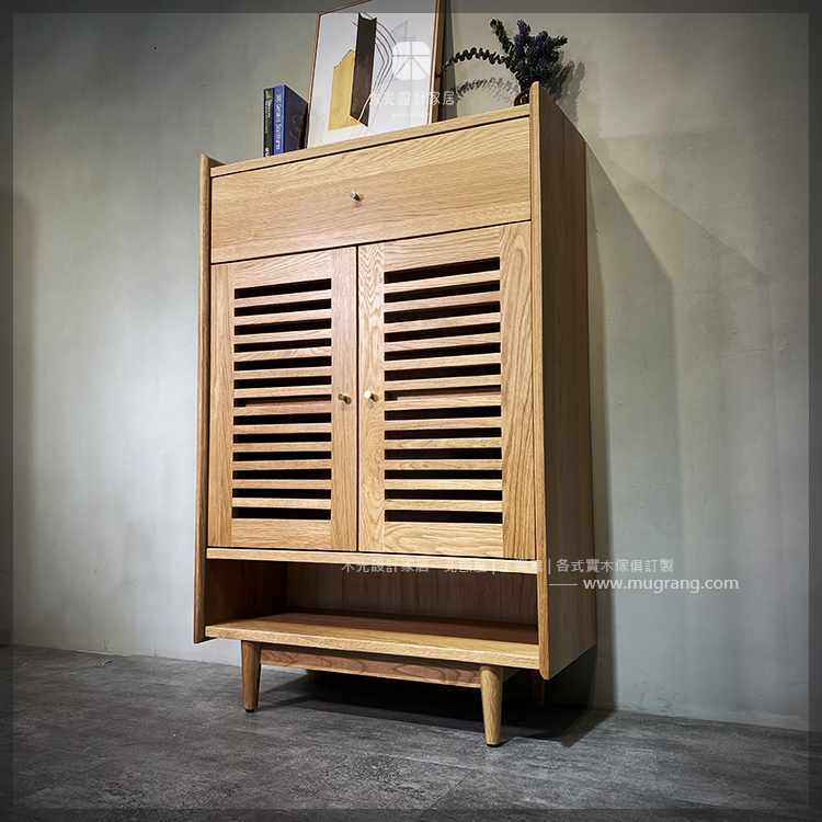 Esther-白橡木隔柵抽屜鞋櫃|可訂製
