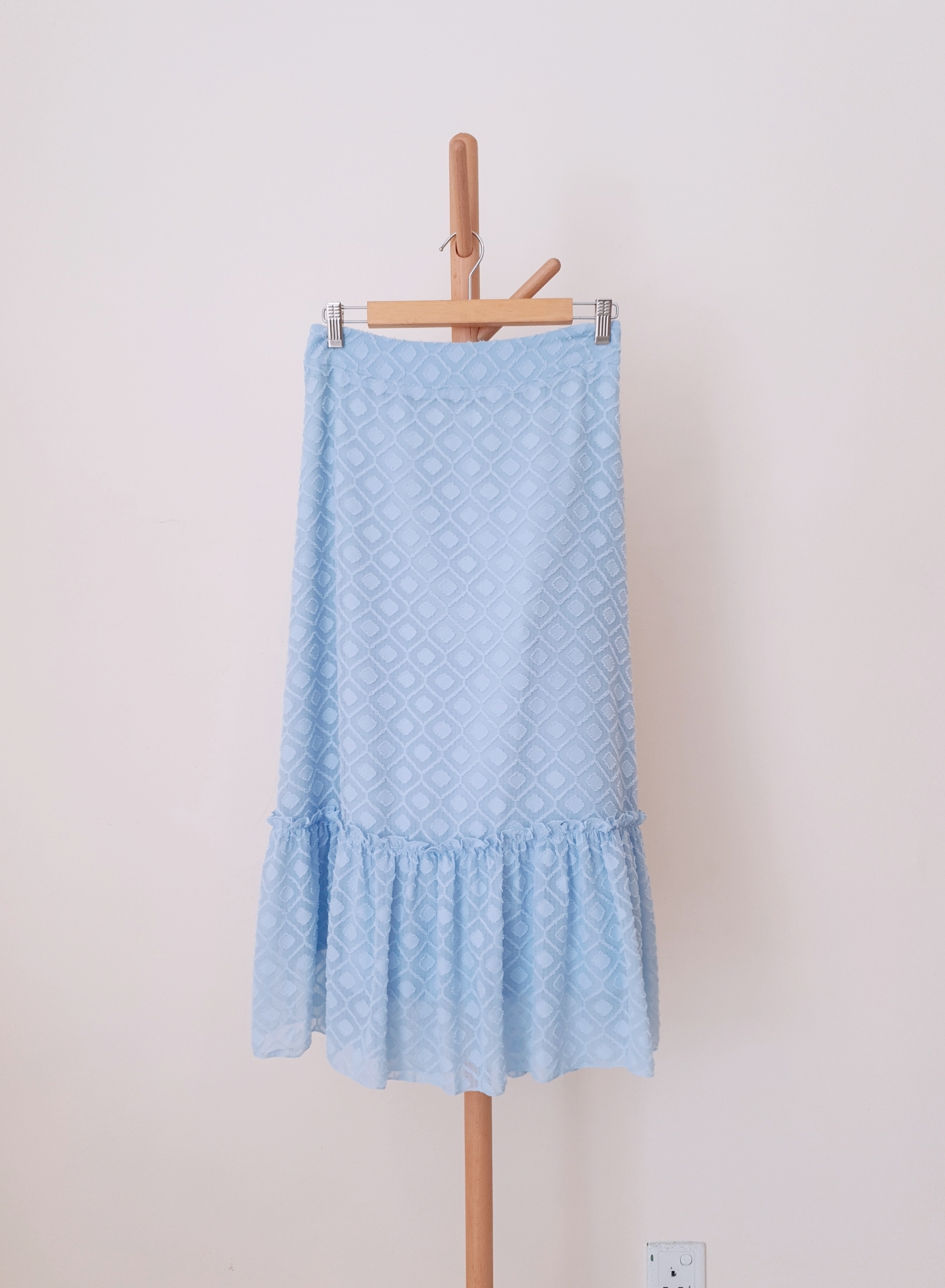 CHIFFON DOTTED PENCIL SKIRT