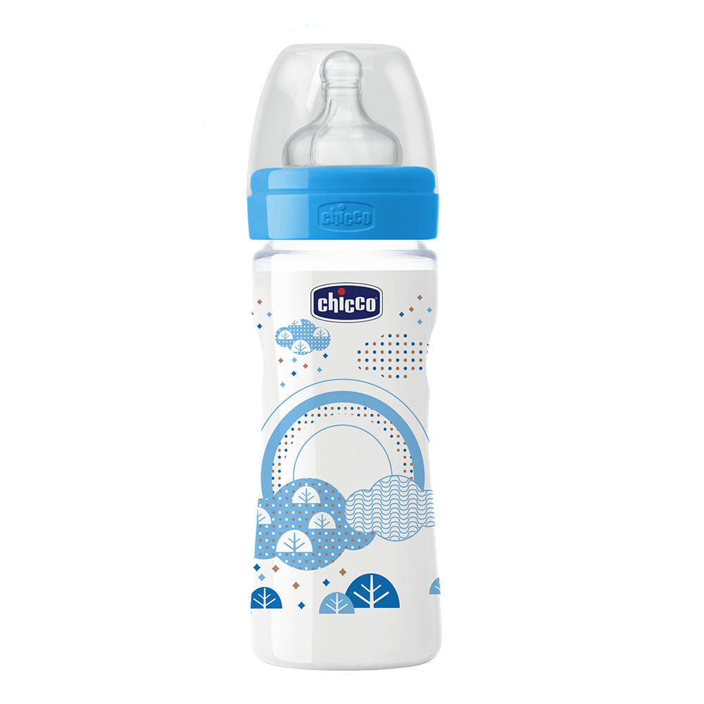 舒適哺乳-矽膠PP大奶瓶250ML(單孔2m+)帥氣男孩