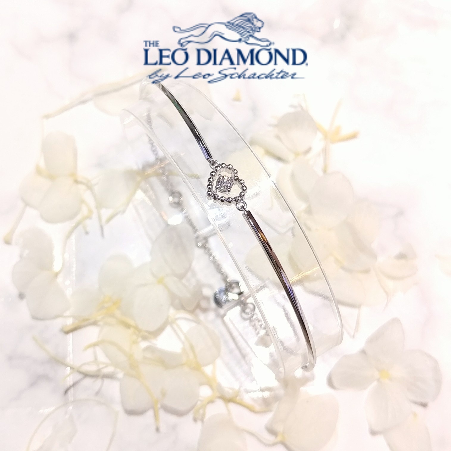 全新18K白金8份鑽石手鍊鈪