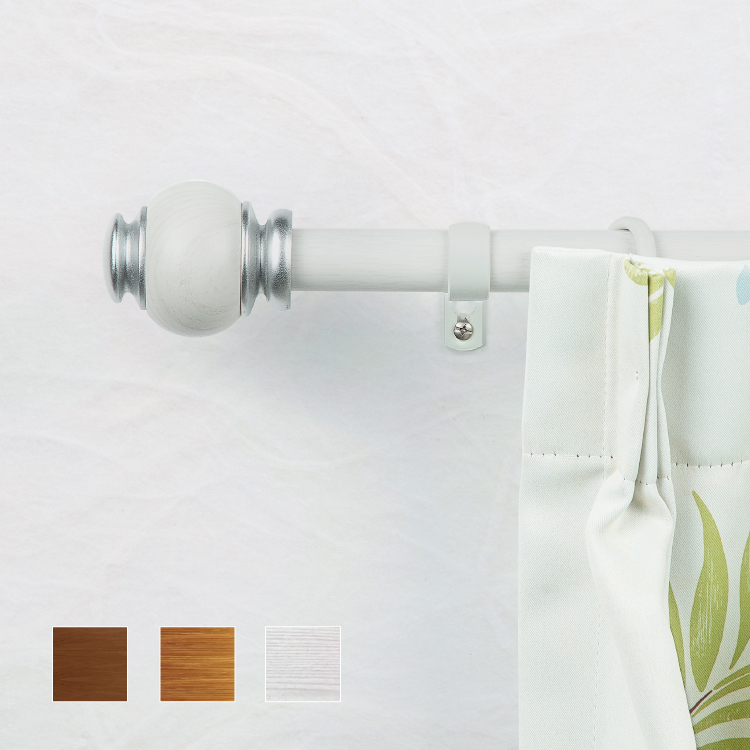 25.4mm│沉穩俐落│仿木紋│伸縮窗簾桿架│2尺寸│3色