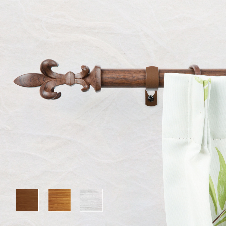 25.4mm│簡約質感│仿木紋│伸縮窗簾桿架│2尺寸│3色