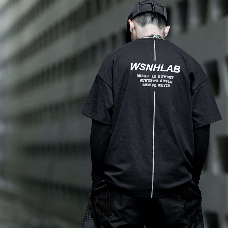 暗黑棉質素面機能短袖