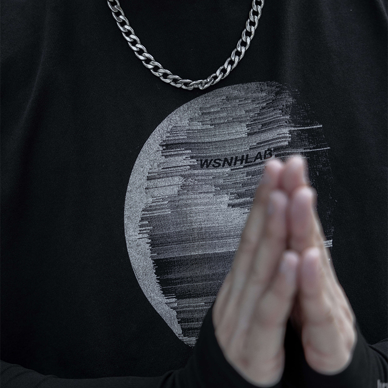 機能月球棉質圓領短袖