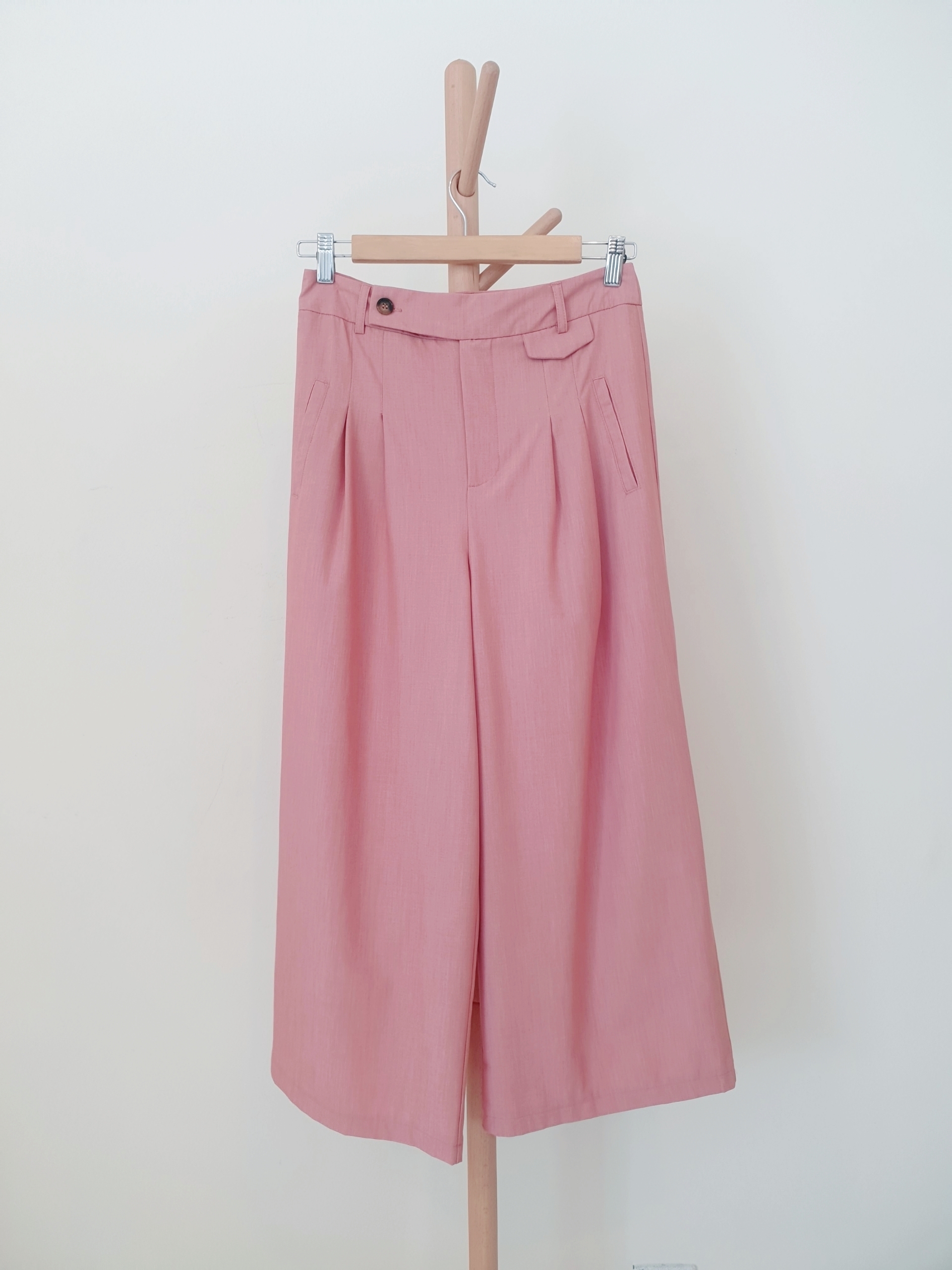FRONT PLEATS WIDE LEG LONG CULOTTES