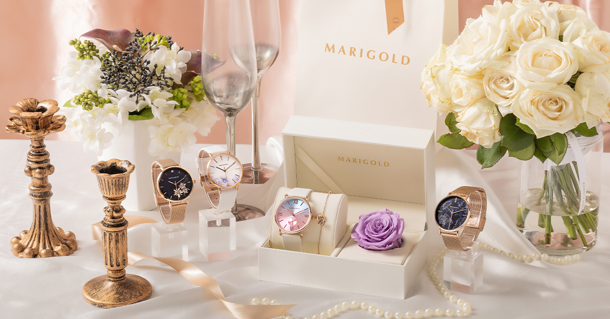 香芋紫永生玫瑰手錶禮盒