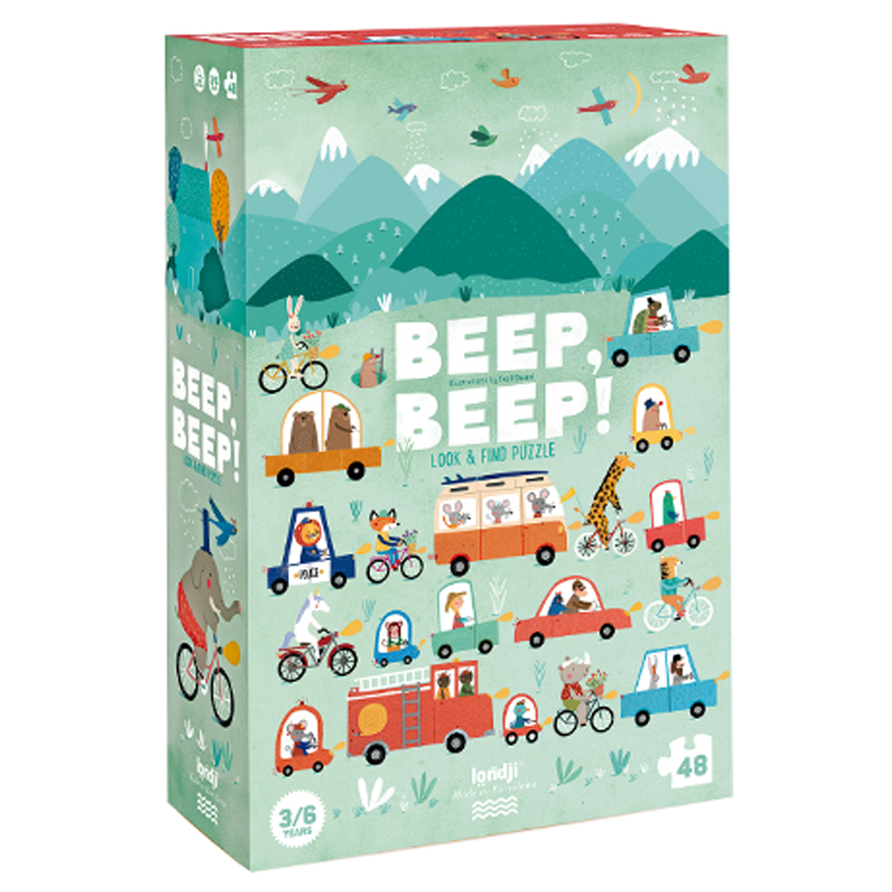 西班牙Londji 嗶嗶!車車造型找找看拼圖