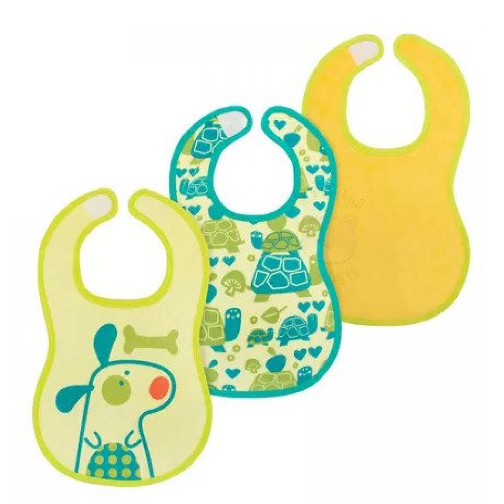 可愛動物防水圍兜(自然率性)3入