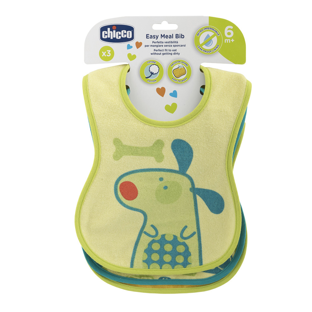 可愛動物防水圍兜(自然率性)3入