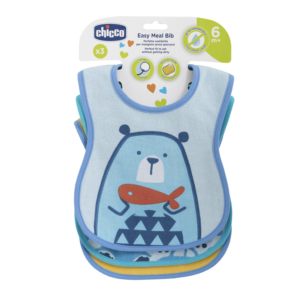 可愛動物防水圍兜(帥氣男孩)3入