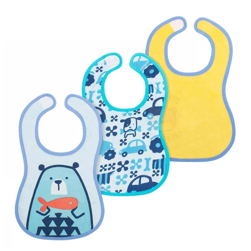 可愛動物防水圍兜(帥氣男孩)3入