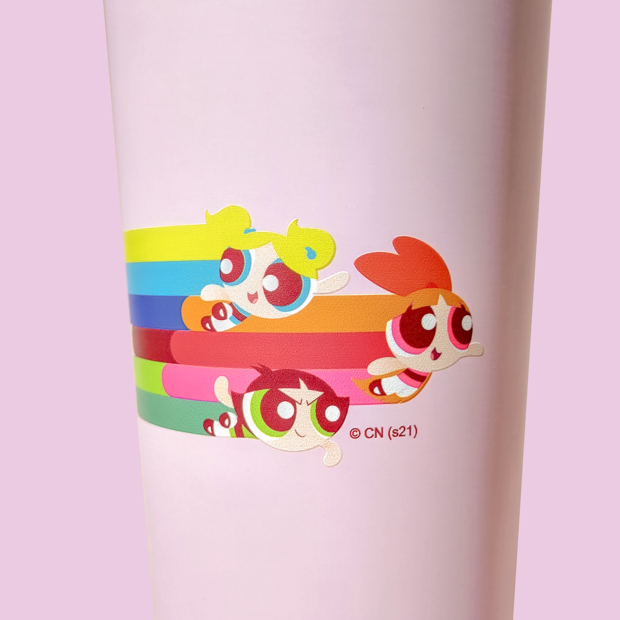 飛天小女警-不鏽鋼吸管杯750ml-三人飛天款